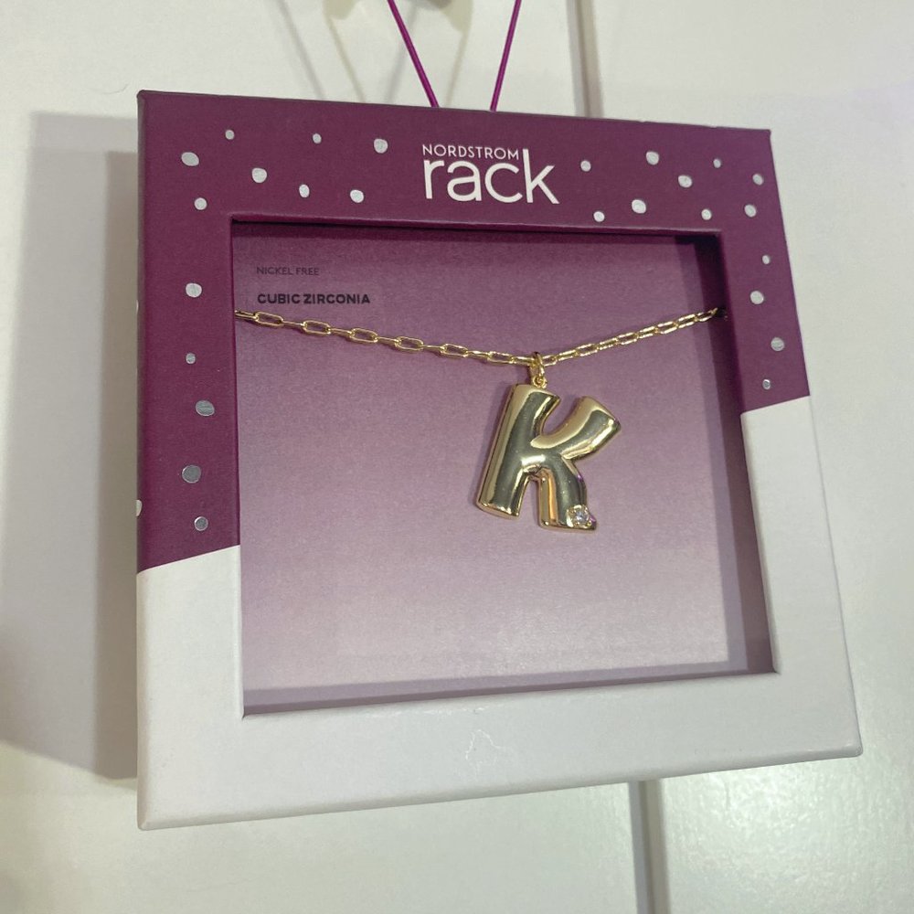 NEW IN BOX Gold Letter "K" Necklace